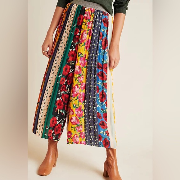 Anthropologie Pants - Anthropologie | Spirited patchwork wide-leg trousers